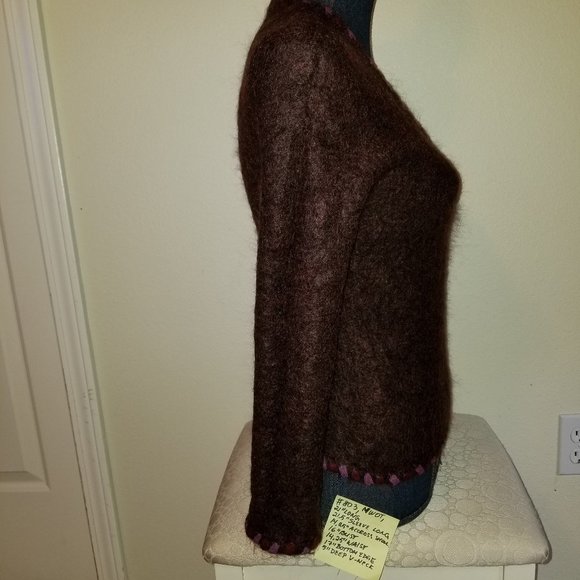 NWOT Classiques Entier Brown V-Neck S #Mohair Wool Crew Neck Sweaters #Hot Fall - Picture 12 of 16